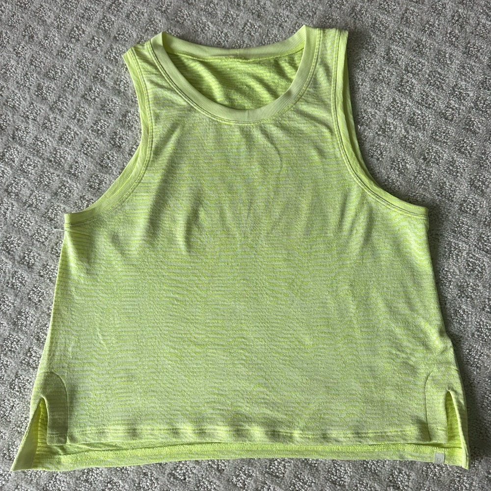 Neon yellow lulu cropped tank